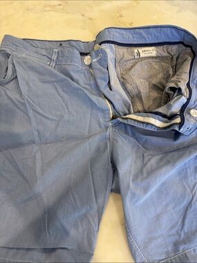 johnnie-O Sky Blue Cotton Blend Shorts